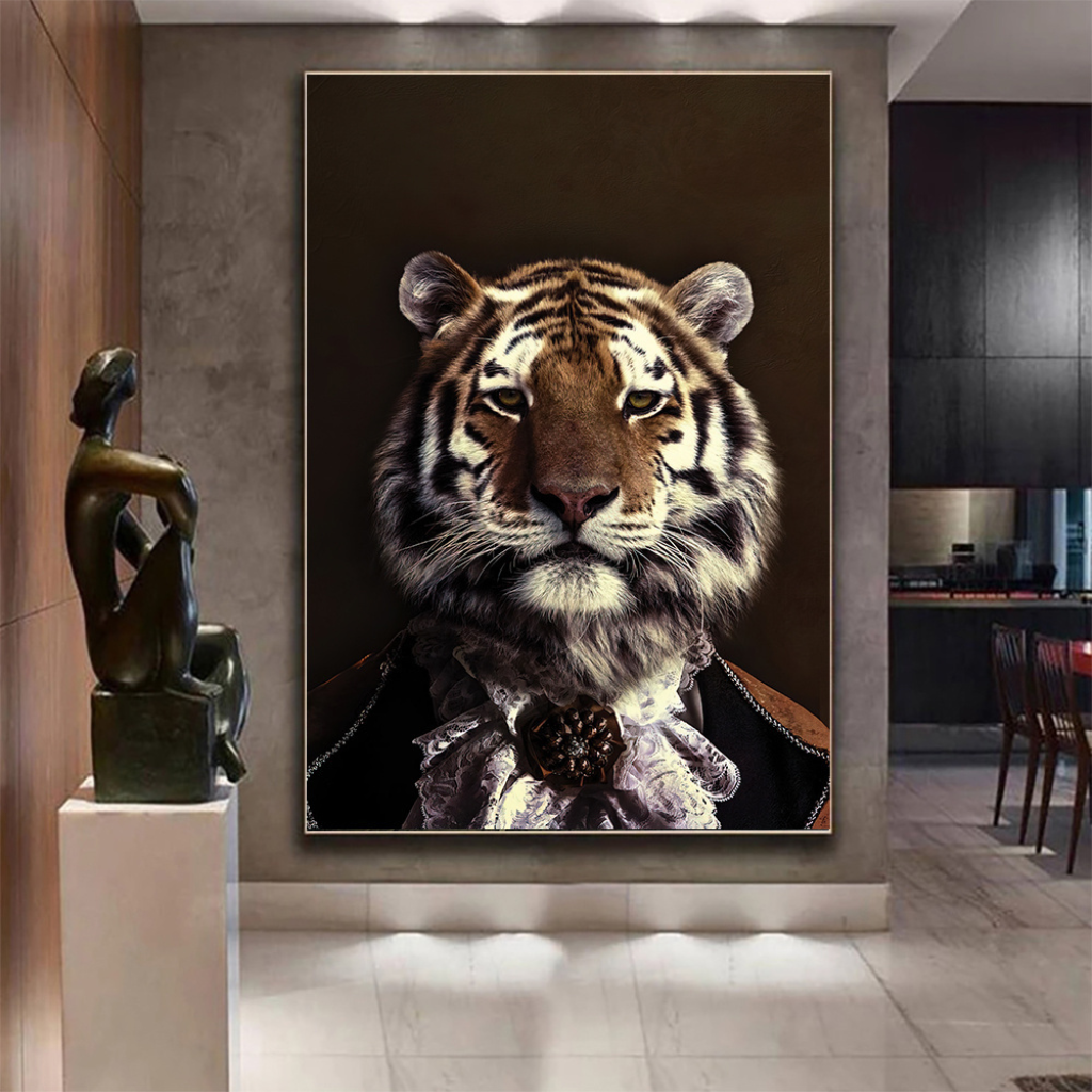 Black Wildlife Canvas Wall Art