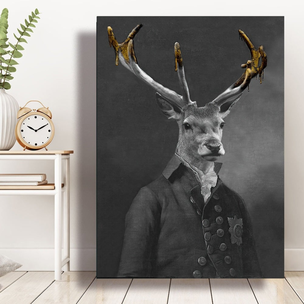 Black Wildlife Canvas Wall Art