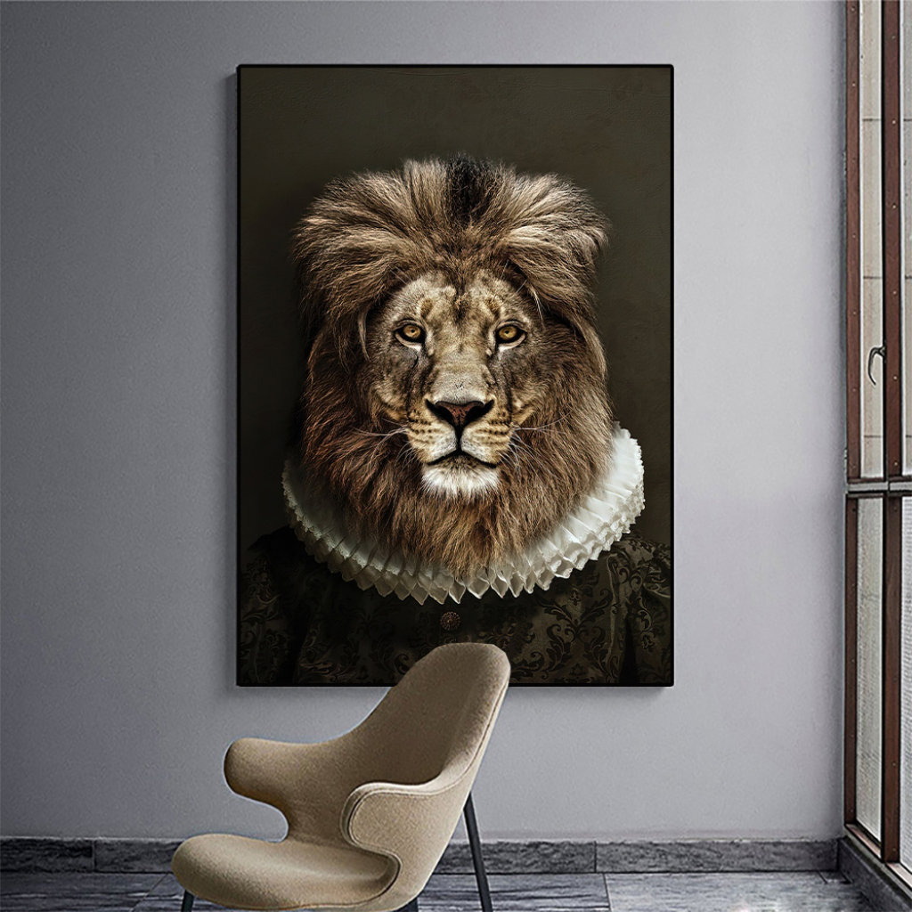 Black Wildlife Canvas Wall Art