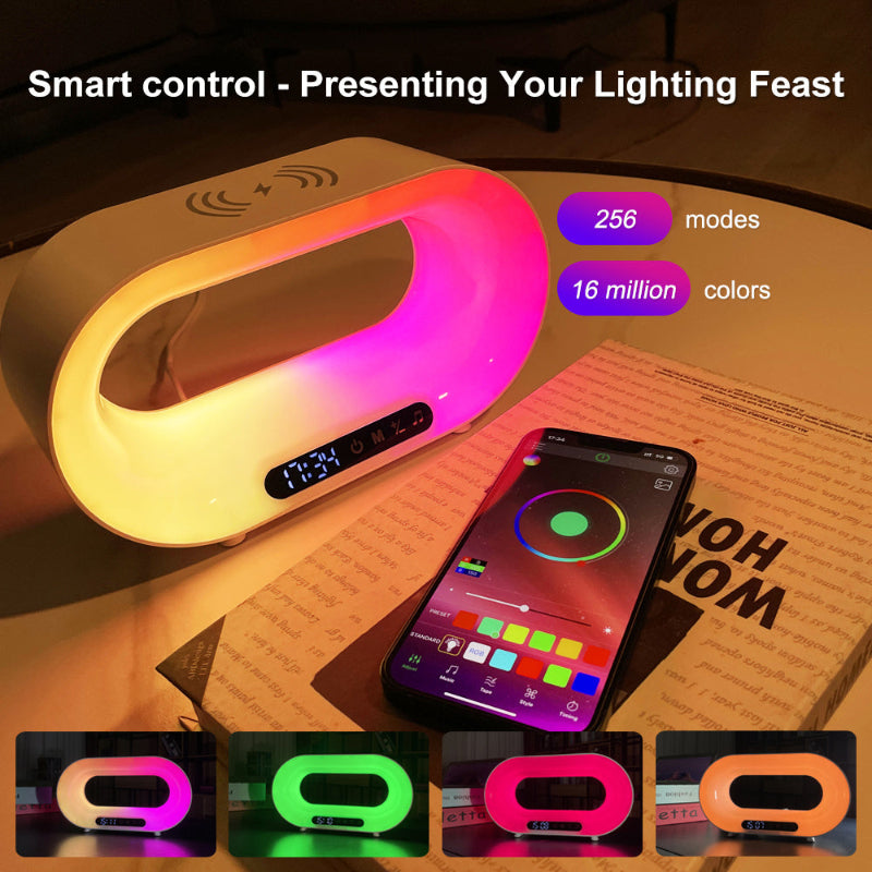 3-in-1 Smart LED Lamp: Night Light, lamp, Wireless Charger & Alarm Clock