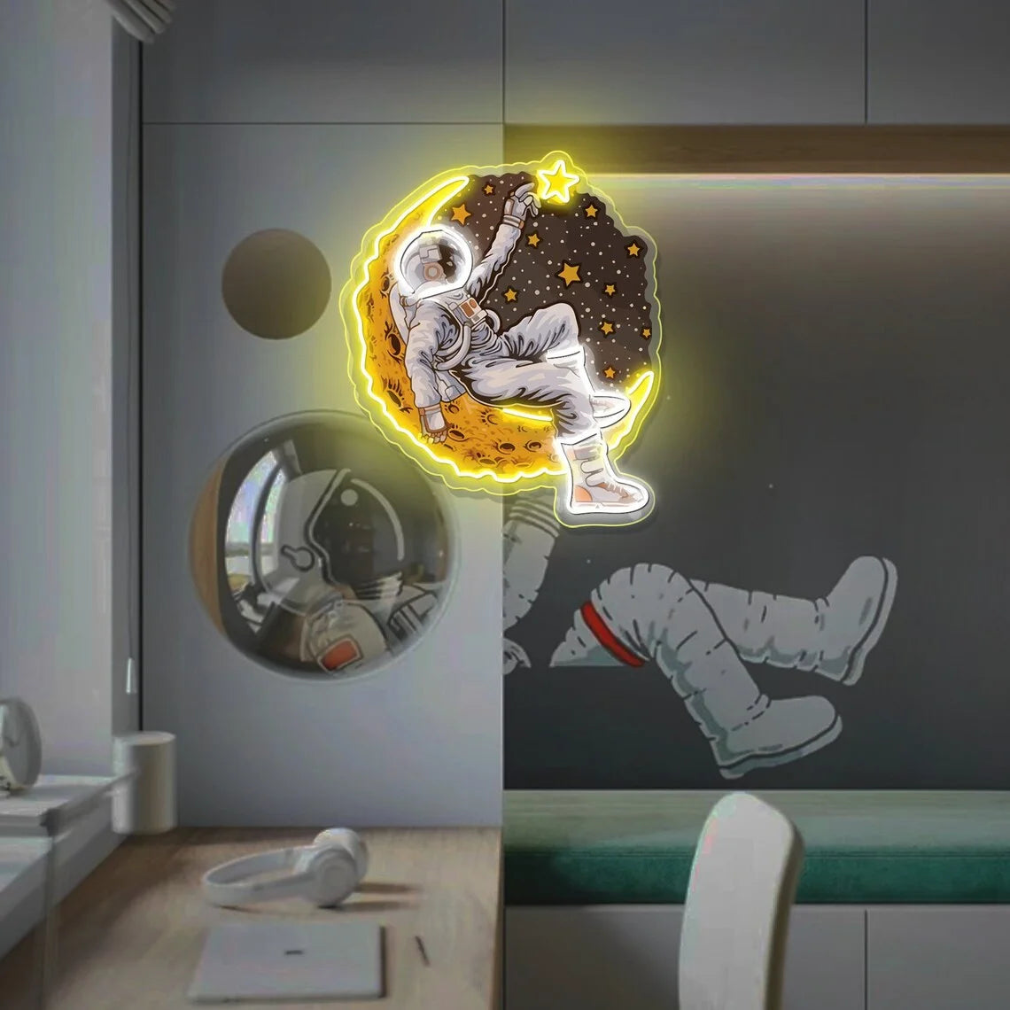 Astronaut Moon Neon Sign - VEESORA 