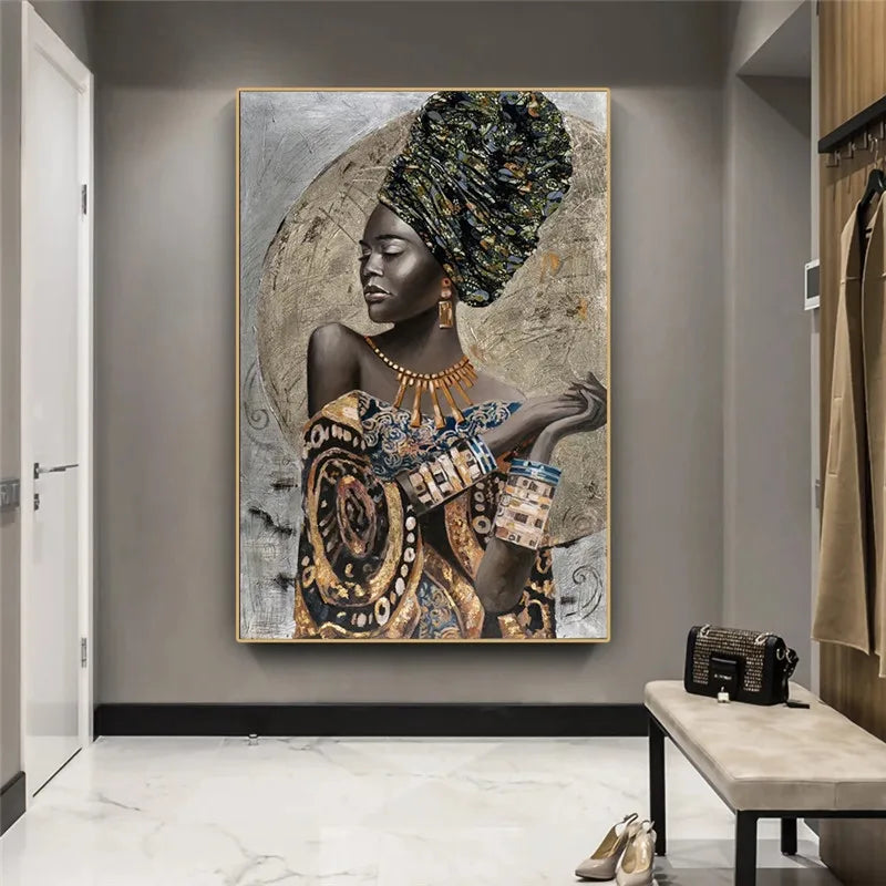 Abstract African Woman Canvas - VEESORA 