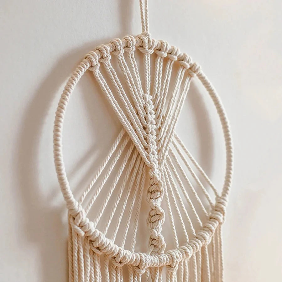 Macrame Moon Dream Catcher – Boho Wall Hanging for Decor item - VEESORA 