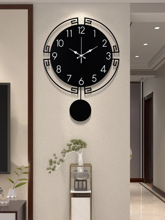 Swingable Silent Metal Wall Clock | Modern Abstract Design for Living Room, Office, and Bedroom Décor