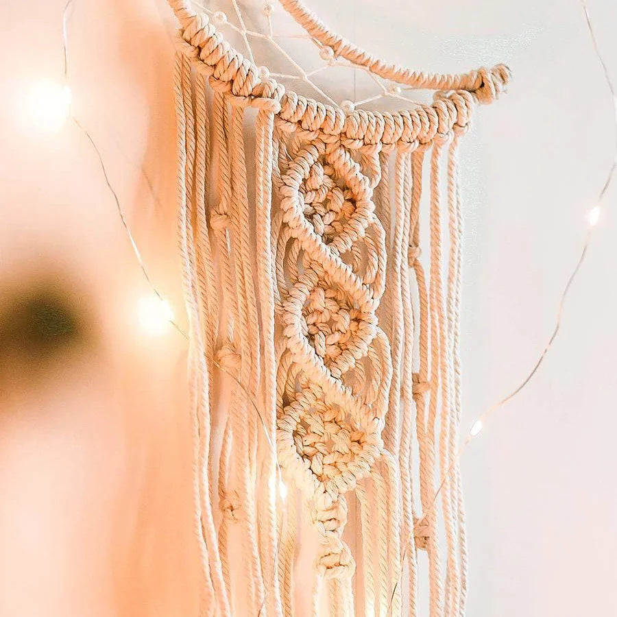 Macrame Moon Dream Catcher – Boho Wall Hanging for Decor item - VEESORA 