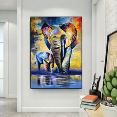 Vibrant Elephant Baby Canvas - VEESORA 