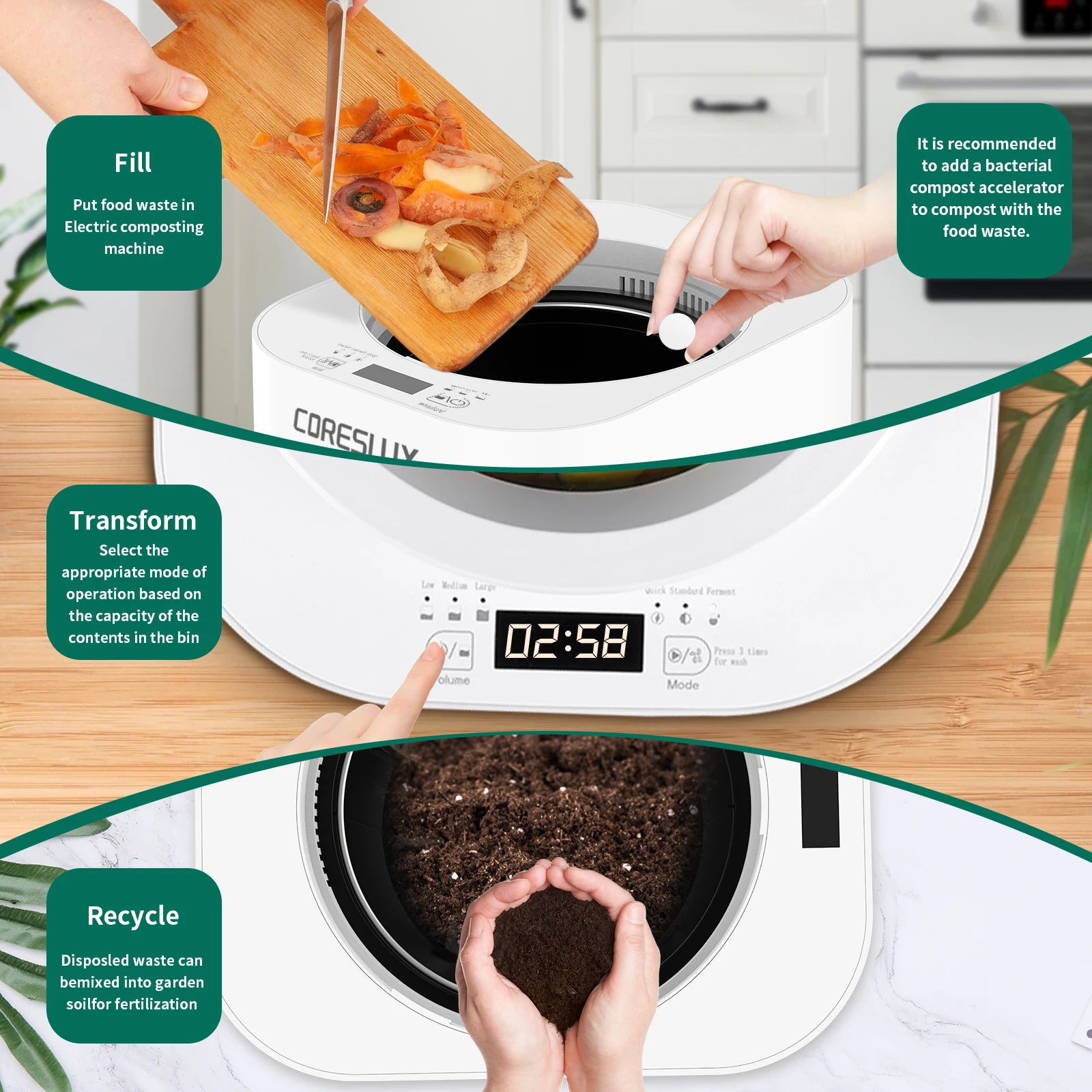 Smart Odorless Electric Composter - VEESORA 