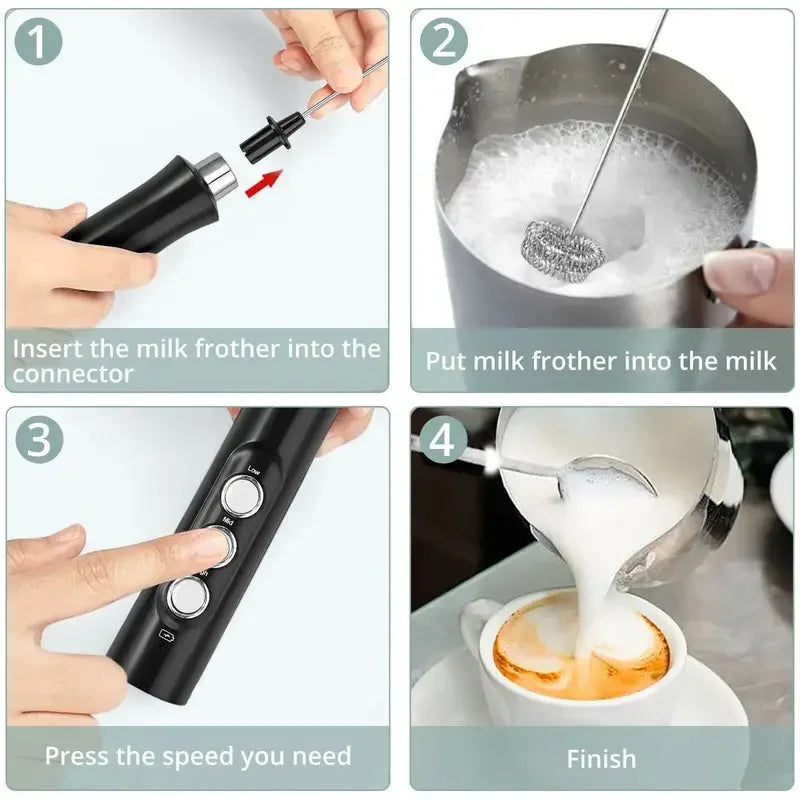 Rechargeable Electric Milk Frother - VEESORA 