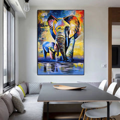 Vibrant Elephant Baby Canvas - VEESORA 