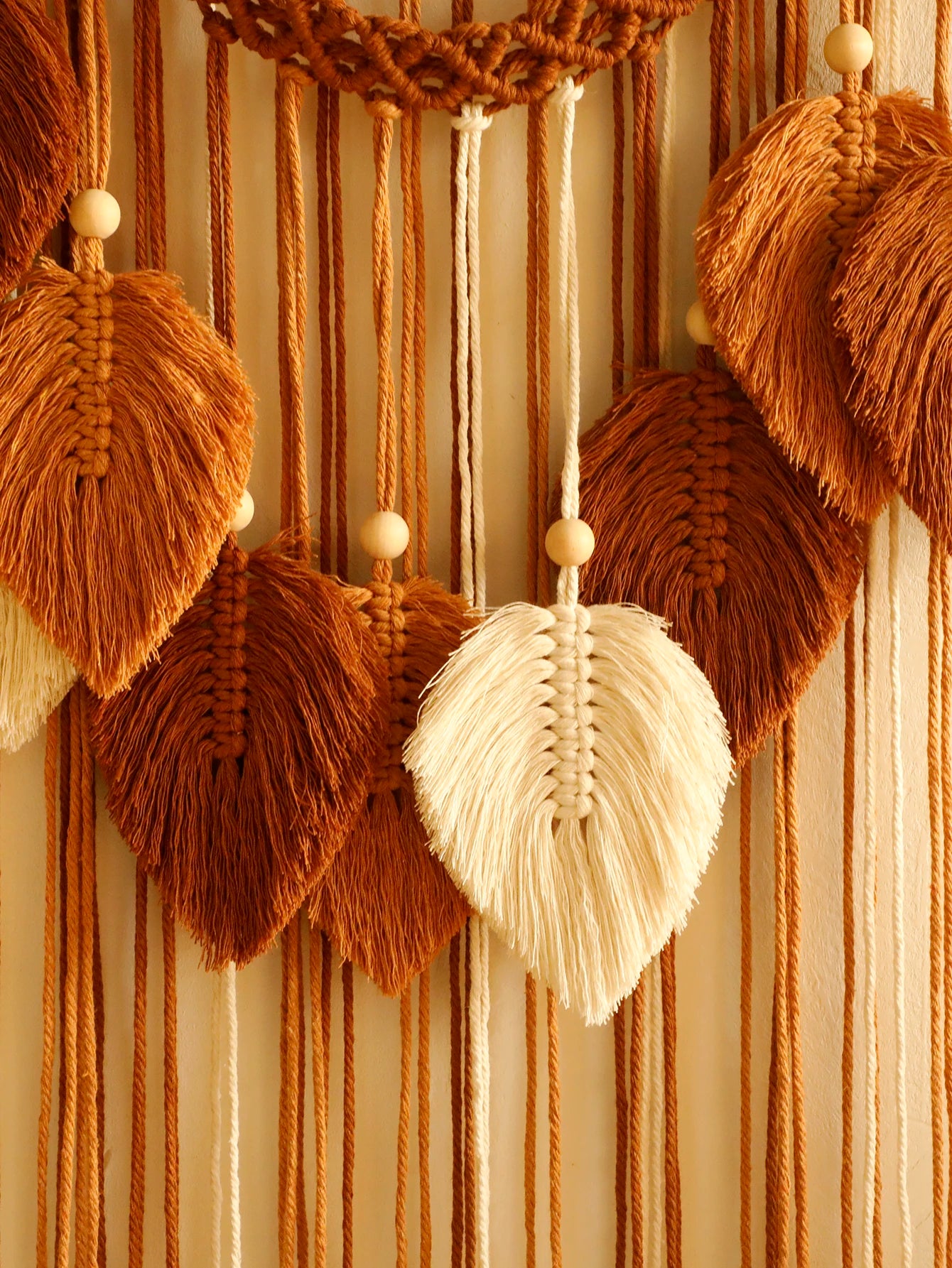 Handmade Boho Leaf Tapestry - Macrame Wall Hanging Decor