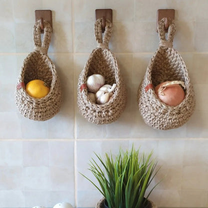 Handwoven Wall Basket Organizer Perfect for Plants & Storage - VEESORA 