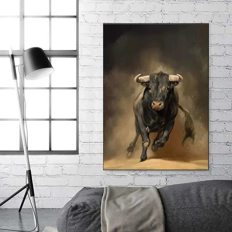 Abstract Colorful Bull Canvas - VEESORA 