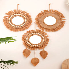 Round Wall Mirrors Room Decor Hand Woven