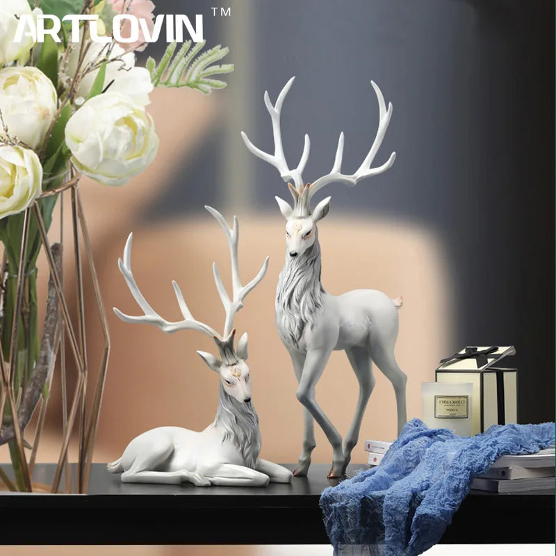 High-End Deer Figurine Sculpture - VEESORA 