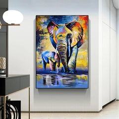 Vibrant Elephant Baby Canvas - VEESORA 