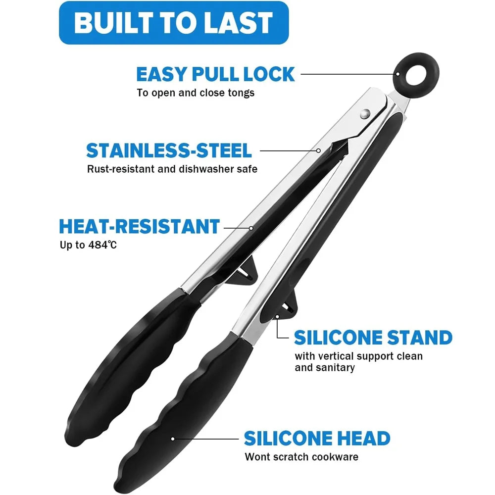 Stainless Steel Non-Slip Tongs