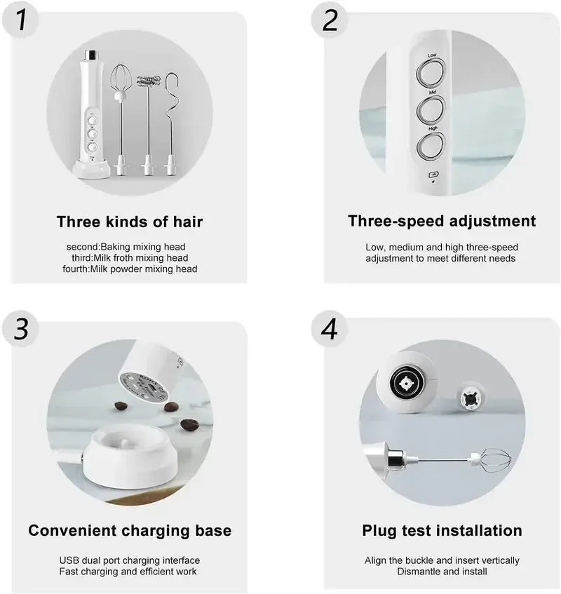 Rechargeable Electric Milk Frother - VEESORA 