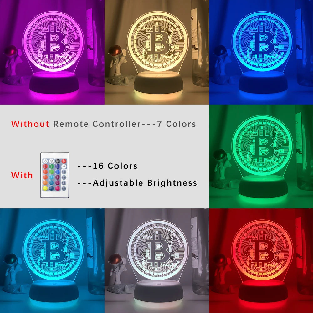 LED Bitcoin Night Light - VEESORA 