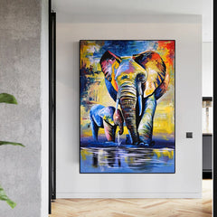 Vibrant Elephant Baby Canvas - VEESORA 