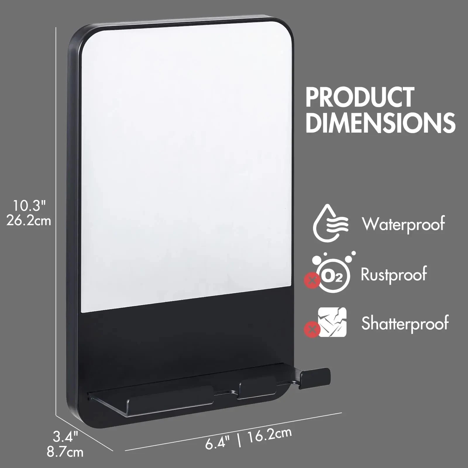 Fogless Shower Mirror with Holder