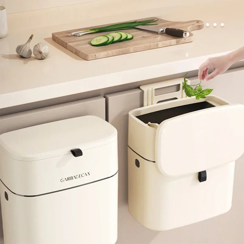 Space-Saving Wall-Mounted Trash Bin - VEESORA 