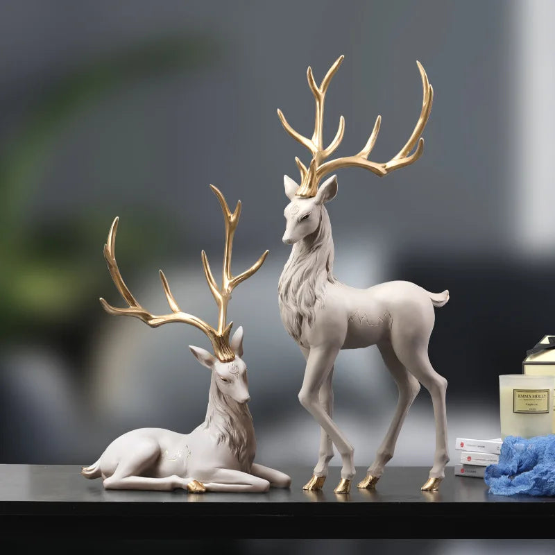 High-End Deer Figurine Sculpture - VEESORA 