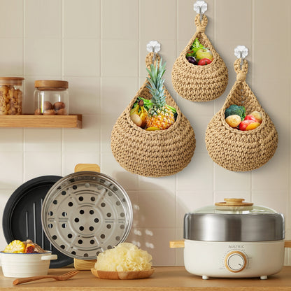 Handwoven Wall Basket Organizer Perfect for Plants & Storage - VEESORA 