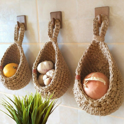 Handwoven Wall Basket Organizer Perfect for Plants & Storage - VEESORA 