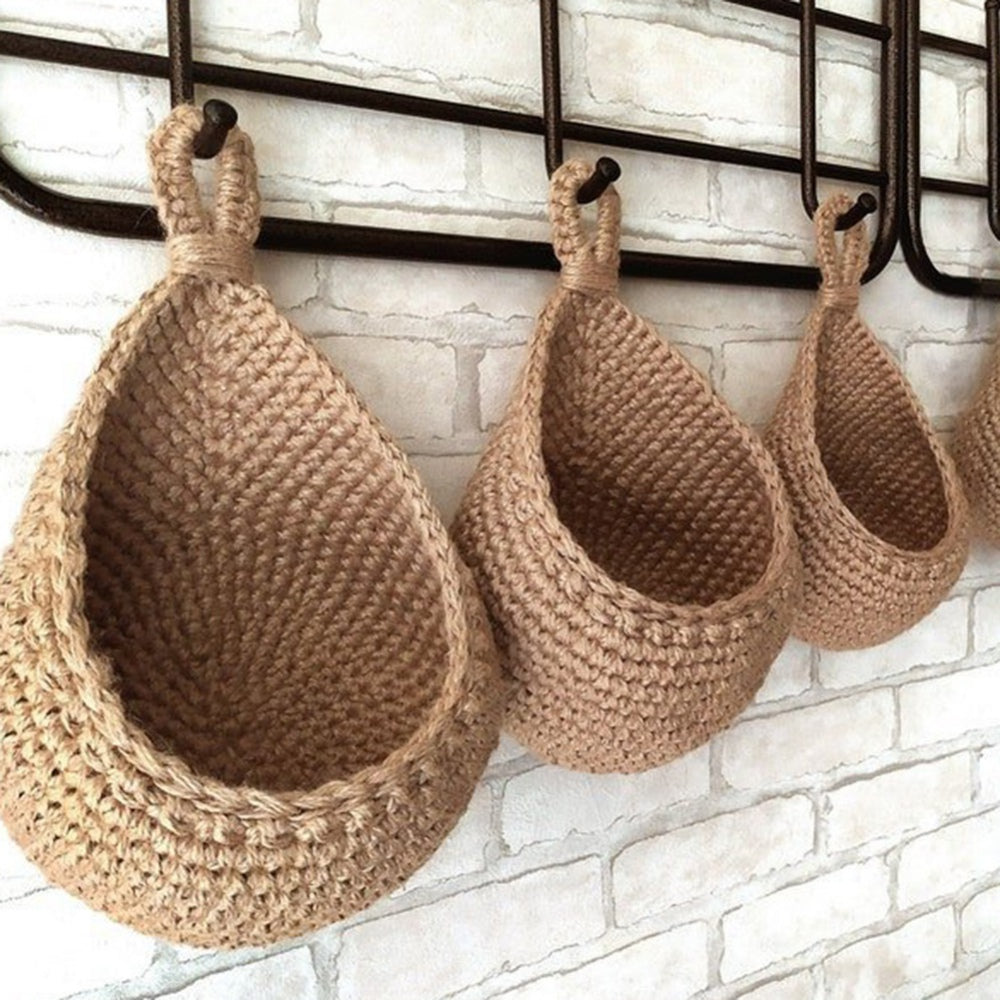 Handwoven Wall Basket Organizer Perfect for Plants & Storage - VEESORA 