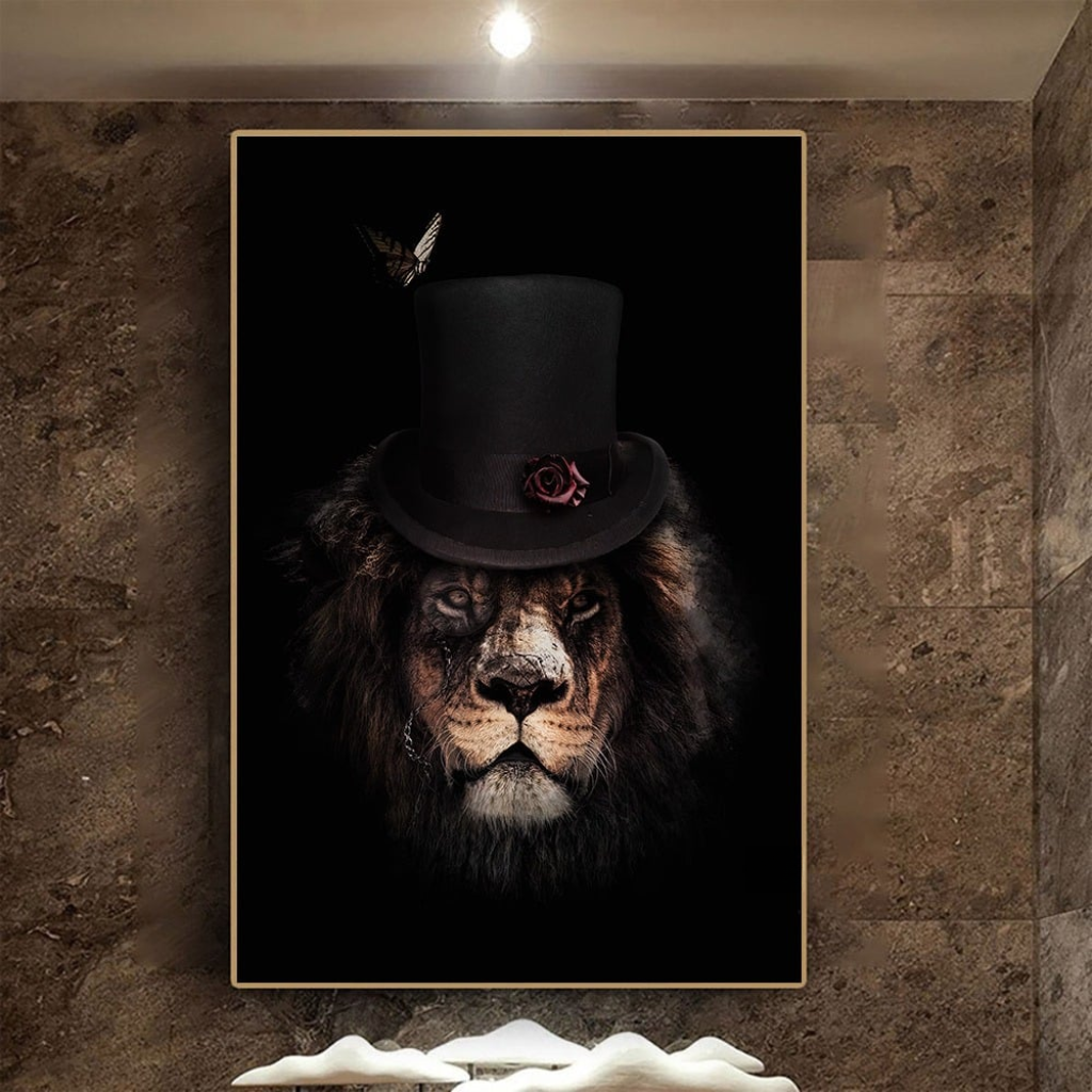 Black Wildlife Canvas Wall Art