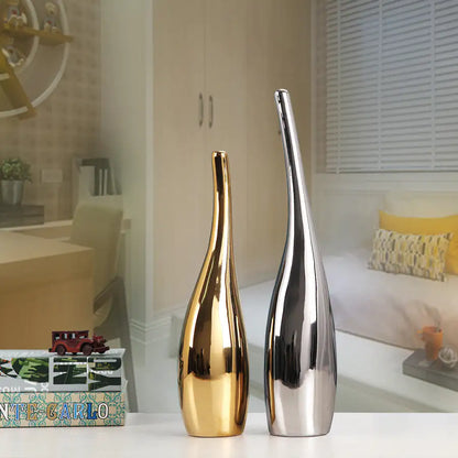 Nordic Gold Ceramic Vases - VEESORA 